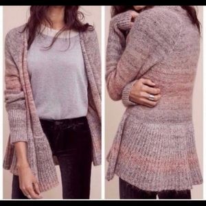 Anthropologie Knitted & Knotted Cody Peplum Cardigan